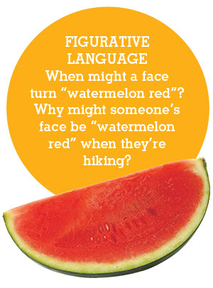 Figurative Language: When might a face turn "watermelon red"?