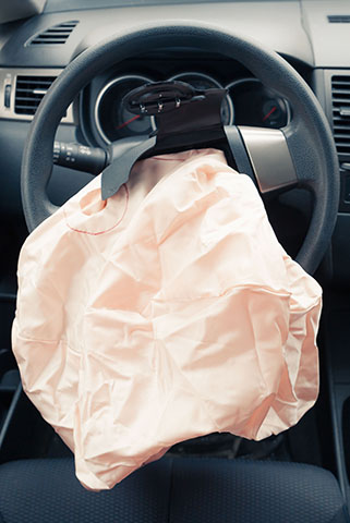 a steering wheel with an air bag