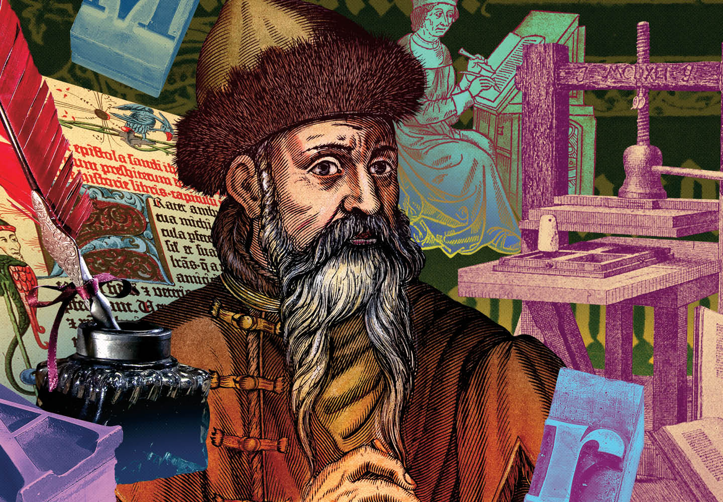 Illustration of Johannes Gutenberg